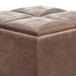 Avalon - Square Coffee Table Storage Ottoman - Distressed Umber Brown