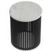 Demy - Metal Accent Table - White Marble / Black