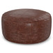 Connor - Round Coffee Table Pouf - Distressed Brown