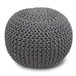 Nikki - Hand Knit Round Pouf - Gray