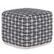Noreen - Square Pouf - Slate Gray / White
