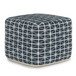 Noreen - Square Pouf - Dark Blue / White