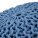 Nikki - Hand Knit Round Pouf - Blue / Navy Blue