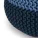 Nikki - Hand Knit Round Pouf - Blue / Navy Blue