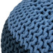 Nikki - Hand Knit Round Pouf - Blue / Navy Blue