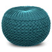 Grafton - Velvet Round Pouf - Teal