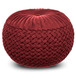 Grafton - Velvet Round Pouf - Maroon