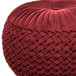 Grafton - Velvet Round Pouf - Maroon
