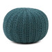 Shelby - Hand Knit Round Pouf - Teal