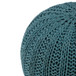 Shelby - Hand Knit Round Pouf - Teal