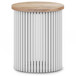 Demy - Metal And Wood Accent Table - Natural / White
