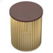 Demy - Metal And Wood Accent Table - Cognac / Gold