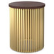 Demy - Metal And Wood Accent Table - Cognac / Gold