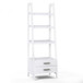 Sawhorse - Ladder Shelf With Storage - White