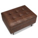 Shay - Mid Century Small Coffee Table Storage Ottoman - Distressed Chestnut Brown