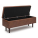 Shay - Mid Century Rectangular Storage Ottoman - Distressed Saddle Brown