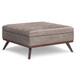 Owen - Extra Large Square Coffee Table Storage Ottoman - Distressed Gray Taupe
