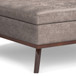Owen - Extra Large Square Coffee Table Storage Ottoman - Distressed Gray Taupe