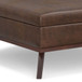 Owen - Extra Large Square Coffee Table Storage Ottoman - Distressed Chestnut Brown