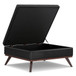 Owen - Extra Large Square Coffee Table Storage Ottoman - Distressed Black
