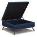 Owen - Square Coffee Table Storage Ottoman - Distressed Dark Blue