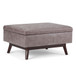 Owen - Coffee Table Storage Ottoman - Distressed Gray Taupe