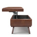 Owen - Lift Top Large Coffee Table Storage Ottoman - Distressed Saddle Brown