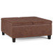 Ellis - Coffee Table Storage Ottoman - Distressed Saddle Brown