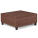 Ellis - Coffee Table Storage Ottoman - Distressed Saddle Brown