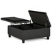 Ellis - Coffee Table Storage Ottoman - Distressed Black