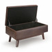 Owen - Small Rectangular Storage Ottoman - Distressed Chestnut Brown