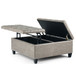 Harrison - Coffee Table Storage Ottoman - Distressed Gray Taupe