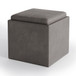 Rockwood - Cube Storage Ottoman With Tray - Distressed Slate Gray