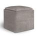 Rockwood - Cube Storage Ottoman With Tray - Distressed Gray Taupe