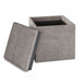 Rockwood - Cube Storage Ottoman With Tray - Distressed Gray Taupe