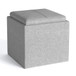 Rockwood - Cube Storage Ottoman With Tray - Cloud Gray