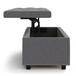 Hamilton - Lift Top Rectangular Storage Ottoman - Slate Gray