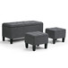 Dover - 3 Piece Storage Ottoman - Slate Gray