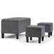 Dover - 3 Piece Storage Ottoman - Slate Gray