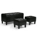 Dover - 3 Piece Storage Ottoman - Midnight Black