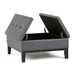 Dover - Square Coffee Table Storage Ottoman - Stone Gray
