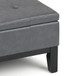 Dover - Square Coffee Table Storage Ottoman - Stone Gray