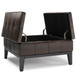 Dover - Square Coffee Table Storage Ottoman - Distressed Brown