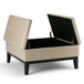 Dover - Square Coffee Table Storage Ottoman - Satin Cream