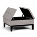 Dover - Square Coffee Table Storage Ottoman - Cloud Gray