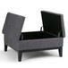 Dover - Square Coffee Table Storage Ottoman - Slate Gray
