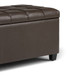 Sienna - Storage Ottoman Bench - Chocolate Brown