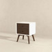 Caroline - Mid-Century Modern Style White Night Stand 2 Drawer - Dark Brown / White