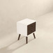 Caroline - Mid-Century Modern Style White Night Stand 2 Drawer - Dark Brown / White