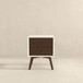 Caroline - Mid-Century Modern Style White Night Stand 2 Drawer - Dark Brown / White